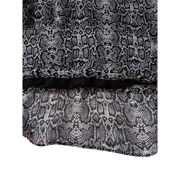 VINTAGE Y2K FASHION BUG Top Blouse M‎ Strappy Ruffle Snake Print Python Coquette - Picture 4 of 9